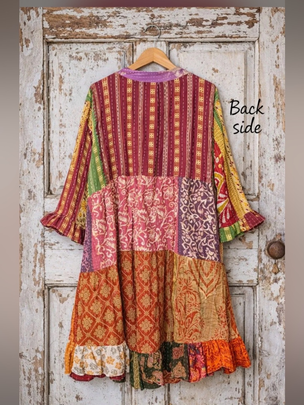 Handmade KANTHA ITEM 10 Kimono BOHO Kantha Boutique Piece One of a Kind One Size - Picture 2 of 5